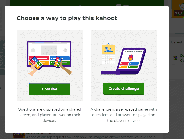 Kahoot! live game: see questions on player's screen – Help and Support  Center