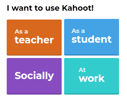 Kahoot sign up as teacher or student