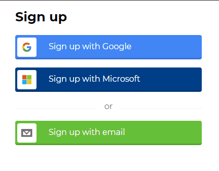 You can sign up for Kahoot using Google account or Microsoft account also. Alternatively you can use your email to Signup for Kahoot.com