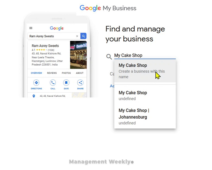 Searching for your business on Google My Business